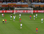 David Villa's first shot before scoring ©Jason Bagley